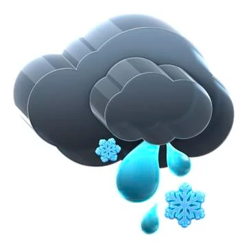 Cloud with rain and snow. Stock Illustration