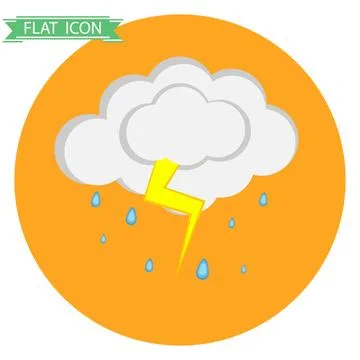 Cloud with rain and thunder Stock Illustration