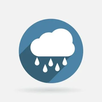 Cloud rain. circle blue icon Stock Illustration