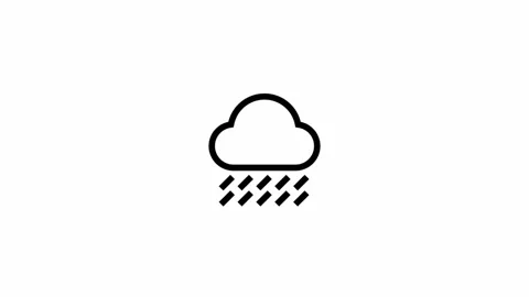 Cloud with rain - clean and modern weather icon motion design Stock Footage 296098261