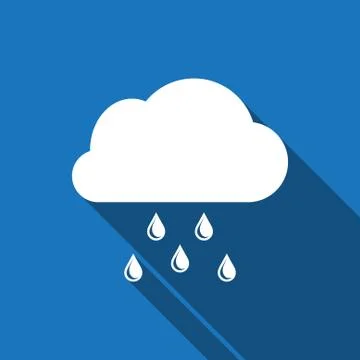 Cloud with rain drops icon stock vector illustration flat design イラスト素材