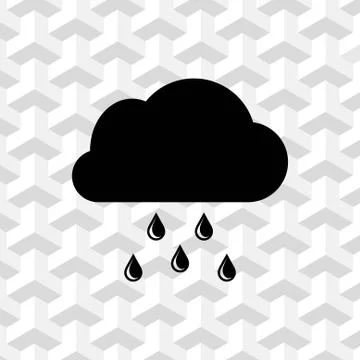 Cloud with rain drops icon stock vector illustration flat design Stock Illustration