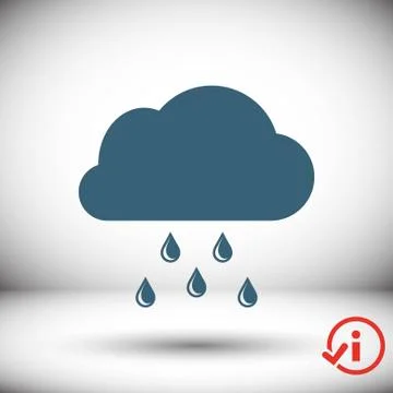 Cloud with rain drops icon stock vector illustration flat design イラスト素材