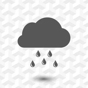 Cloud with rain drops icon stock vector illustration flat design Stock Illustration