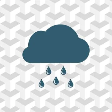 Cloud with rain drops icon stock vector illustration flat design イラスト素材