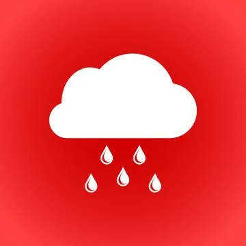 Cloud with rain drops icon stock vector illustration flat design Stock Illustration