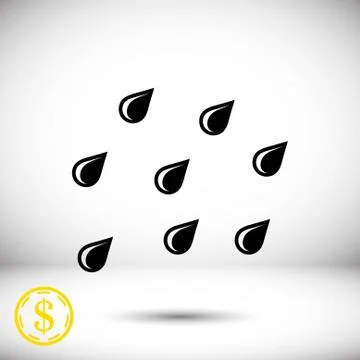 Cloud with rain drops icon stock vector illustration flat design 스톡 일러스트