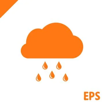Cloud with rain drops icon stock vector illustration flat design イラスト素材