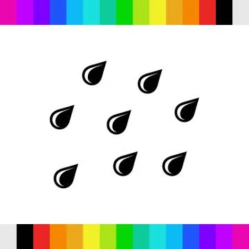 Cloud with rain drops icon stock vector illustration flat design Stock Illustration