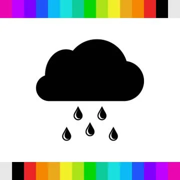 Cloud with rain drops icon stock vector illustration flat design Stock Illustration