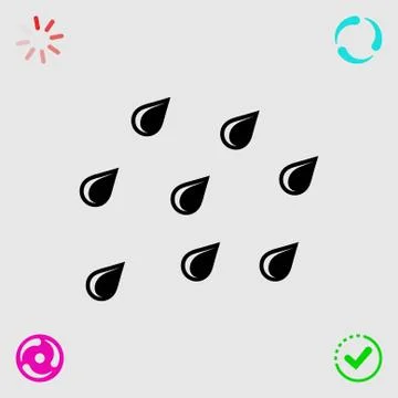 Cloud with rain drops icon stock vector illustration flat design Stock Illustration