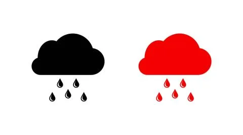 Cloud with rain drops icon stock vector illustration flat design Illustrazione stock