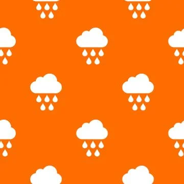 Cloud with rain drops pattern seamless Stock Illustration