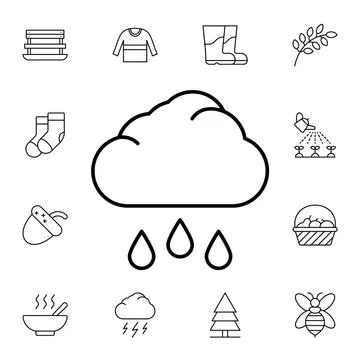 Cloud, rain flat vector icon in autumn pack Stock Illustration