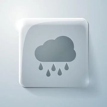 Cloud rain. glass square icon Illustrazione stock