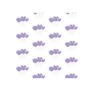 Cloud with rain of hearts. Seamless pattern. 스톡 일러스트