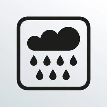 Cloud rain icon with drops. Vector illustration. Stock Illustration