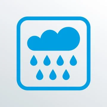 Cloud rain icon with drops. Vector illustration. Stock Illustration