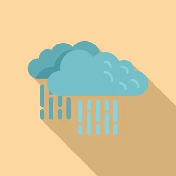 Cloud rain icon flat vector. Weather forecast Stock Illustration
