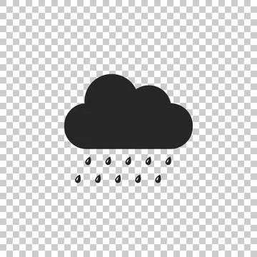 Cloud with rain icon isolated on transparent background. Rain cloud 库存插图