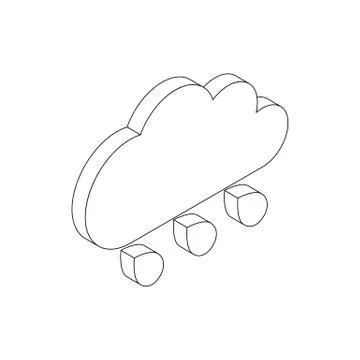 Cloud rain icon, isometric 3d style Stock Illustration