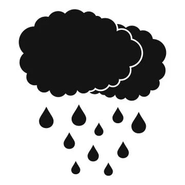 Cloud rain icon, simple black style Illustrazione stock