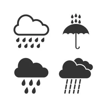 Cloud rain icon. Vector illustrations. Flat design. Stock Illustration