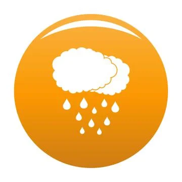 Cloud rain icon vector orange イラスト素材