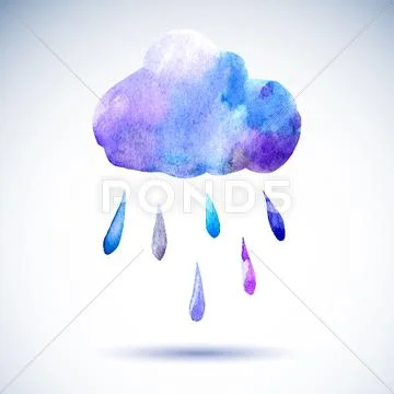 Cloud with rain Stock Illustration