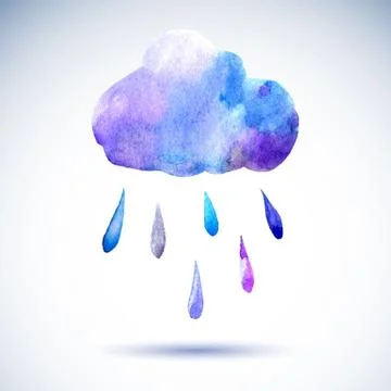 Cloud with rain Stock Illustration