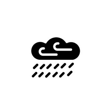 Cloud &amp; rain isolated on white background. Vector art. Stock Illustration