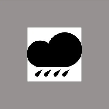 Cloud &amp; rain isolated on white background. Vector art. Stock Illustration