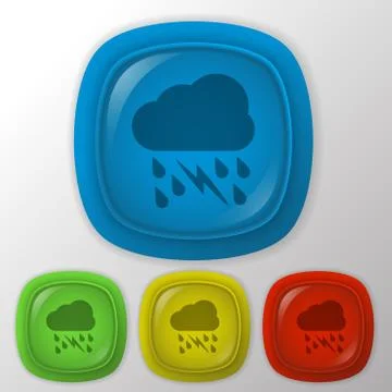 Cloud rain lightning.  the weather icon Stock Illustration