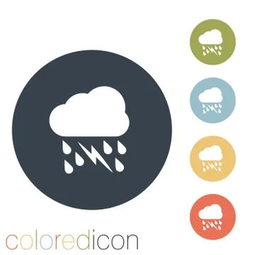 Cloud rain lightning.  the weather icon Stock Illustration