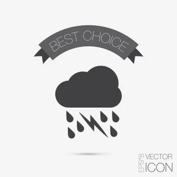 Cloud rain lightning.  the weather icon Stock Illustration