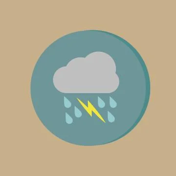 Cloud rain lightning.  the weather icon Stock Illustration