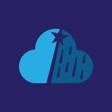 Cloud rain Logo design customize with spalsh sign Vector Illustrations Illustrazione stock
