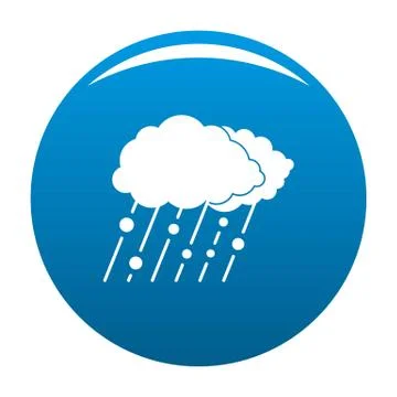 Cloud rain snow icon blue vector イラスト素材
