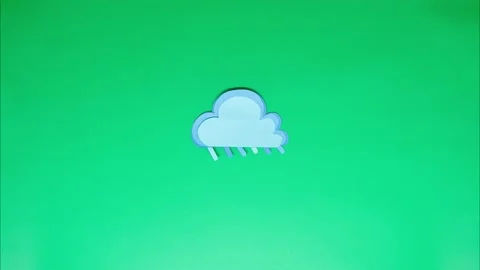 Cloud Rain Stop Motion greenscreen Video stock 147033093