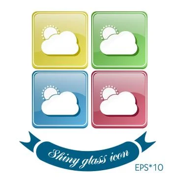 Cloud rain with sun.  the weather icon Stock Illustration