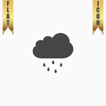 Cloud with rain weather vector icon 库存插图