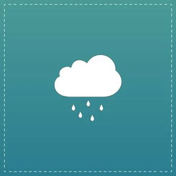 Cloud with rain weather vector icon 库存插图