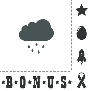 Cloud with rain weather vector icon Illustrazione stock