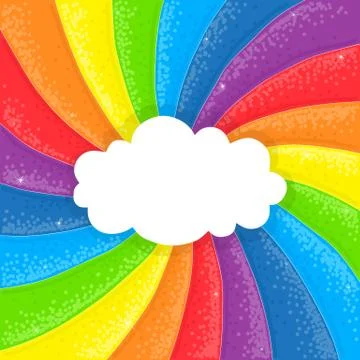 Cloud on rainbow background Stock Illustration