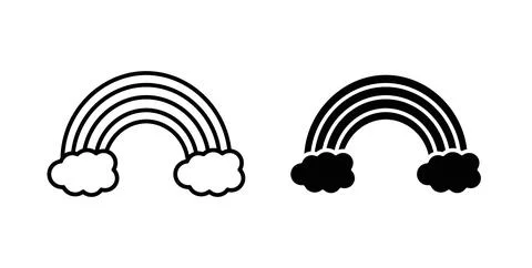 Cloud rainbow icon Illustration designs pack for Web Stock Illustration