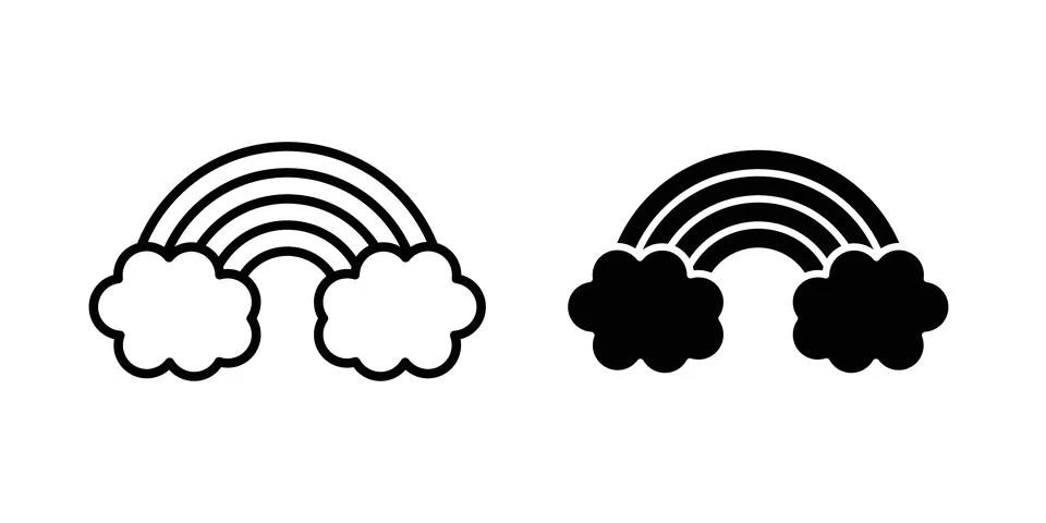 Cloud rainbow icon vector, symbol, logo illustrations Illustrazione stock