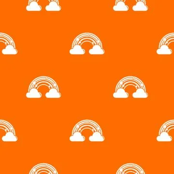 Cloud rainbow pattern vector orange Stock Illustration