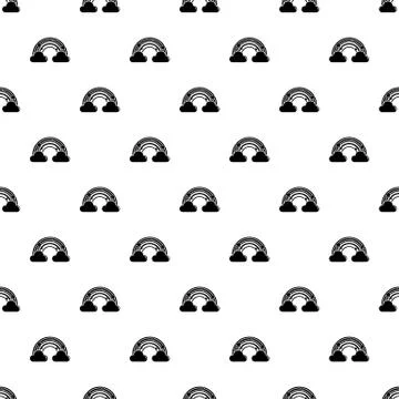 Cloud rainbow pattern vector seamless Stock Illustration