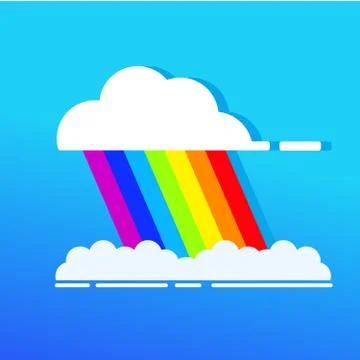 Cloud rainbow rain.Cartoon vector flat. LGBT community symbol. イラスト素材