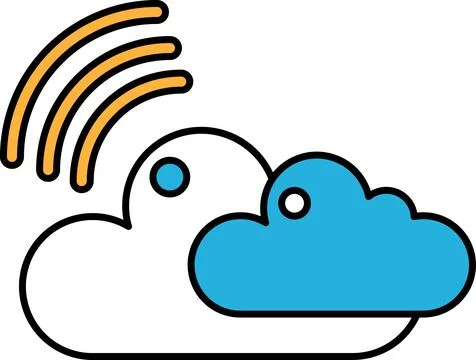 A cloud with a rainbow on top of it Stock Illustration